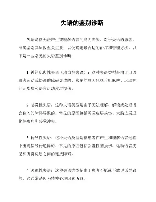 失语的鉴别诊断