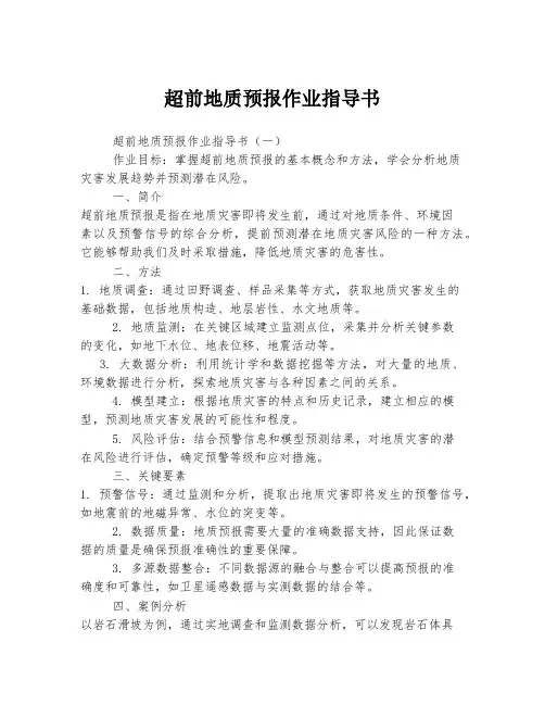 超前地质预报作业指导书