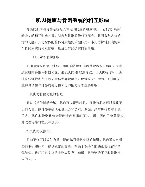 肌肉健康与骨骼系统的相互影响