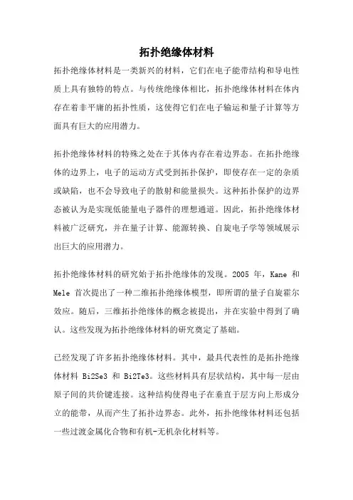 拓扑绝缘体材料