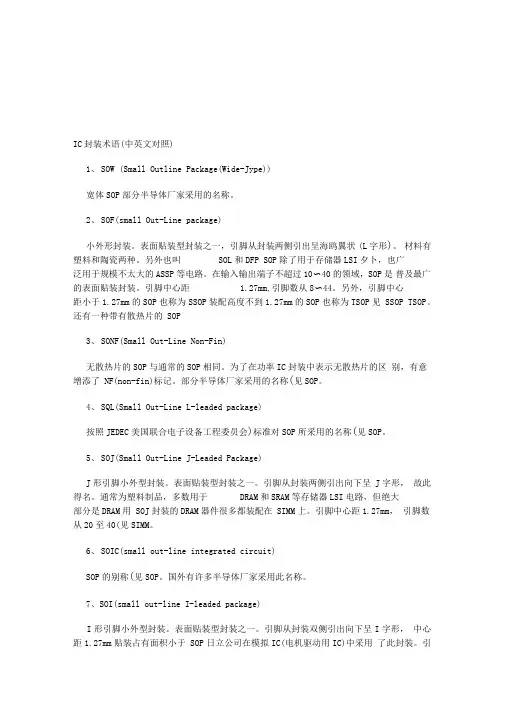 IC封装术语(中英文对照)