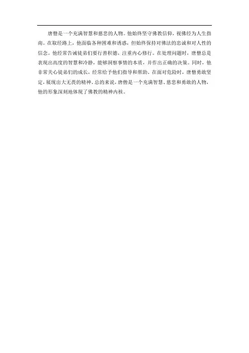 唐僧的人物形象200字