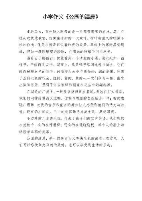 小学作文《公园的清晨》
