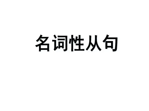 名词性从句的用法