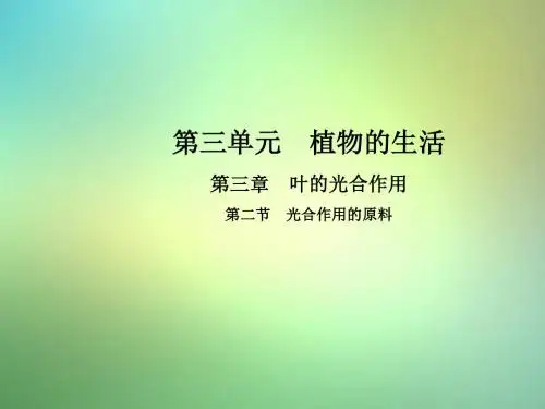 八年级生物上册3.3.2光合作用的原料课件(新版)冀教版
