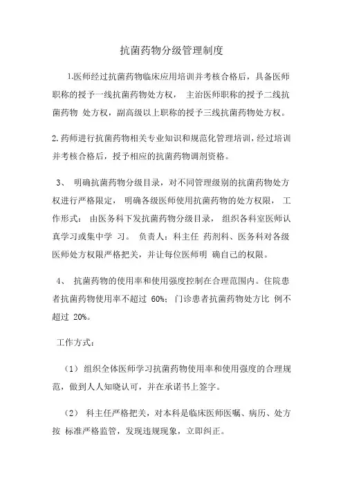 抗菌药物分级管理制度