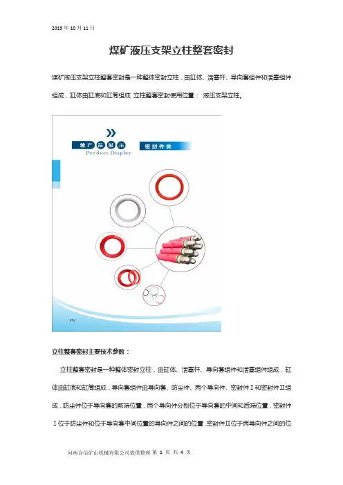 煤矿液压支架立柱整套密封
