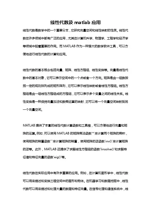 线性代数及matlab应用