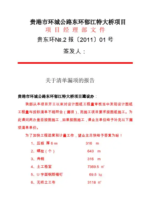 清单漏项报告