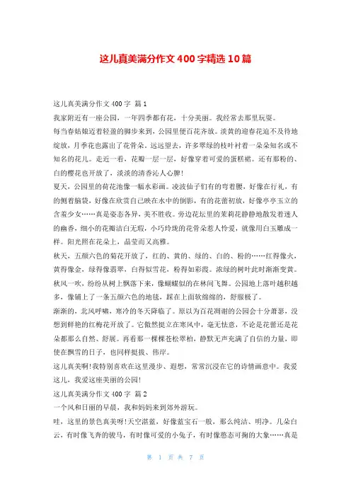 这儿真美满分作文400字精选10篇