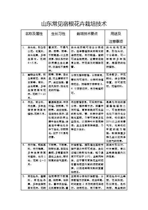 山东常见宿根花卉栽培技术