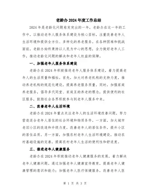 老龄办2024年度工作总结