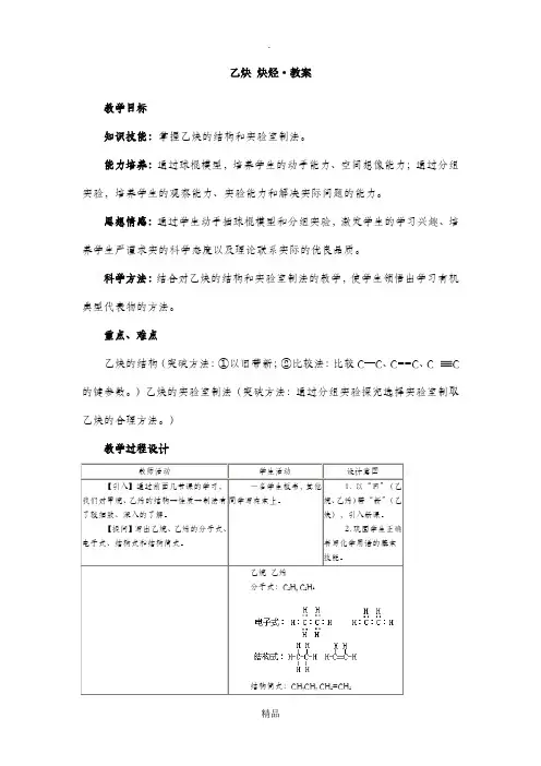 高二化学乙炔炔烃3