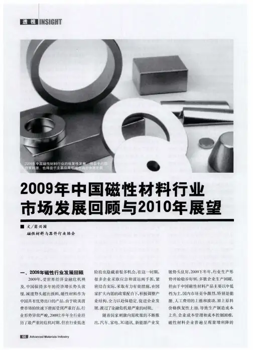2009年中国磁性材料行业市场发展回顾与2010年展望
