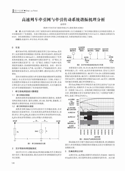 高速列车牵引网与牵引传动系统谐振机理分析