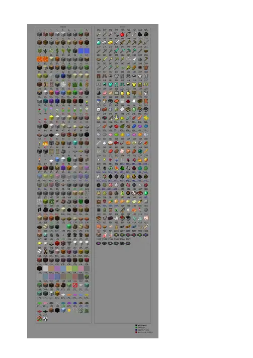 MINECRAFT合成表物品ID表