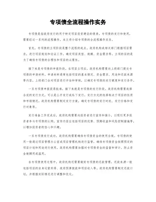 专项债全流程操作实务