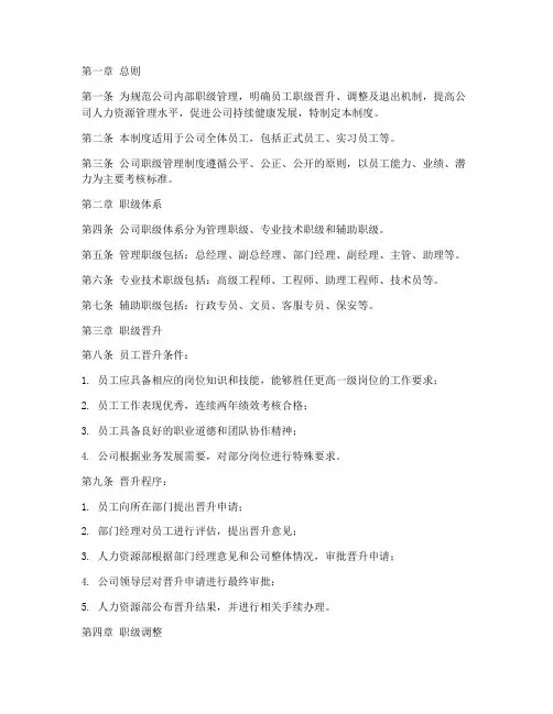 公司职级管理制度
