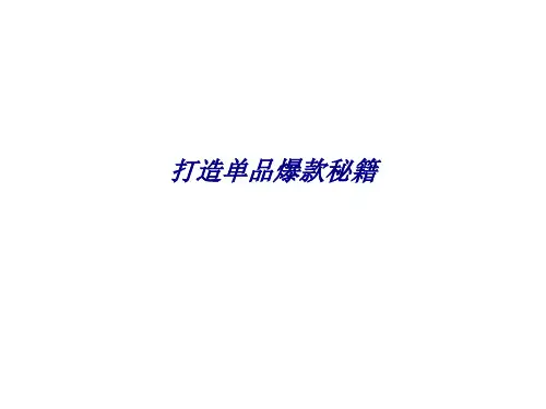 打造单品爆款秘籍专题培训课件