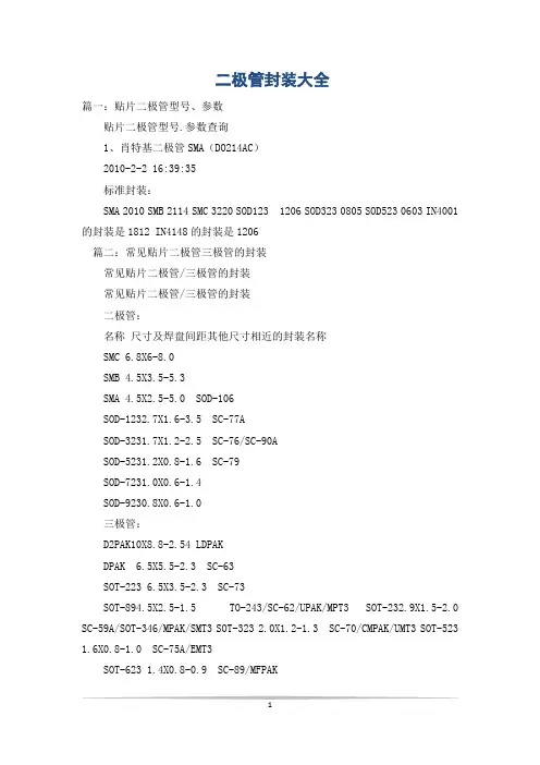二极管封装大全