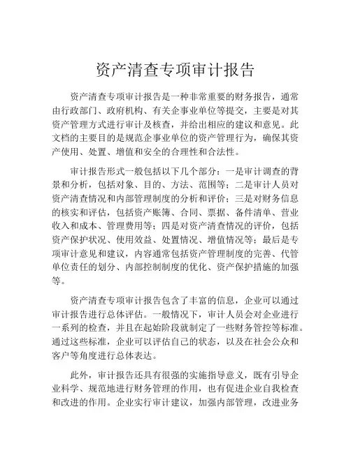 资产清查专项审计报告