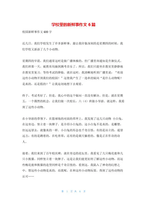 学校里的新鲜事作文6篇