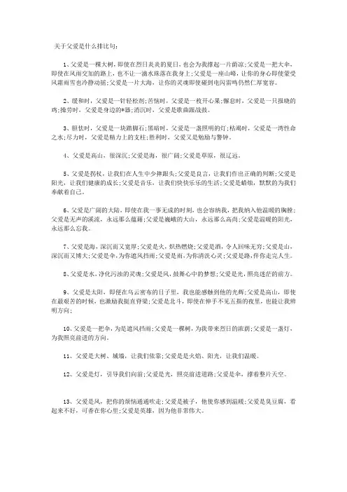 父爱是什么排比句