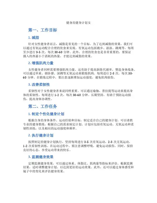 健身房健身计划女