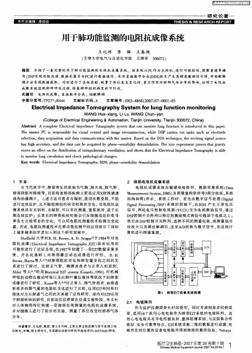 用于肺功能监测的电阻抗成像系统
