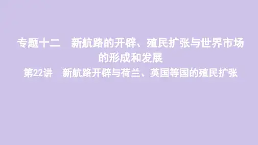 高考历史总复习专题十二第22讲新航路开辟与荷兰、英国等国的殖民扩张岳麓版