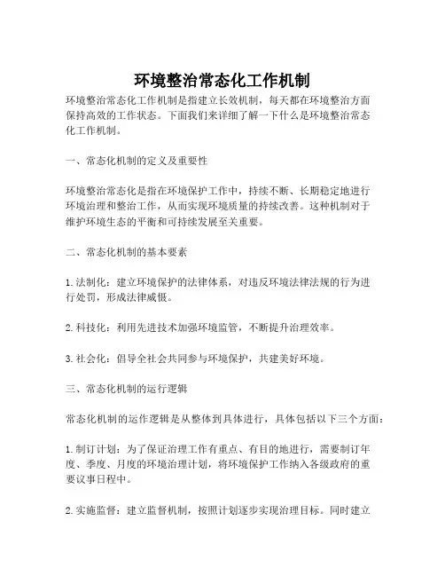 环境整治常态化工作机制