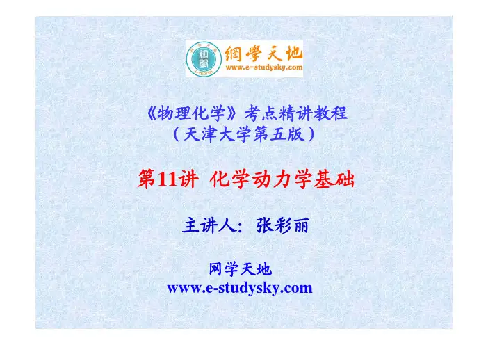 《物理化学》(天大第五版)考点精讲教程(第11讲  化学动力学基础)