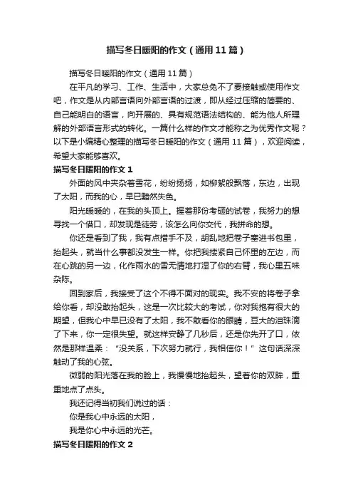 描写冬日暖阳的作文（通用11篇）