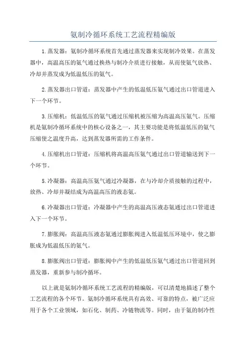 氨制冷循环系统工艺流程精编版