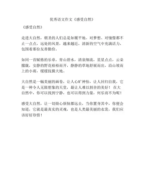 优秀语文作文《感受自然》