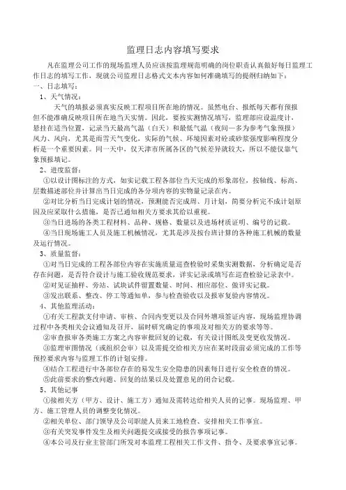 监理日志内容