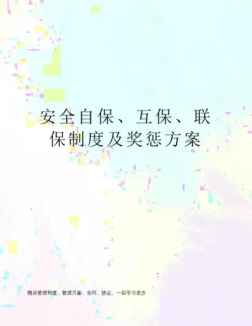 安全自保、互保、联保制度及奖惩方案