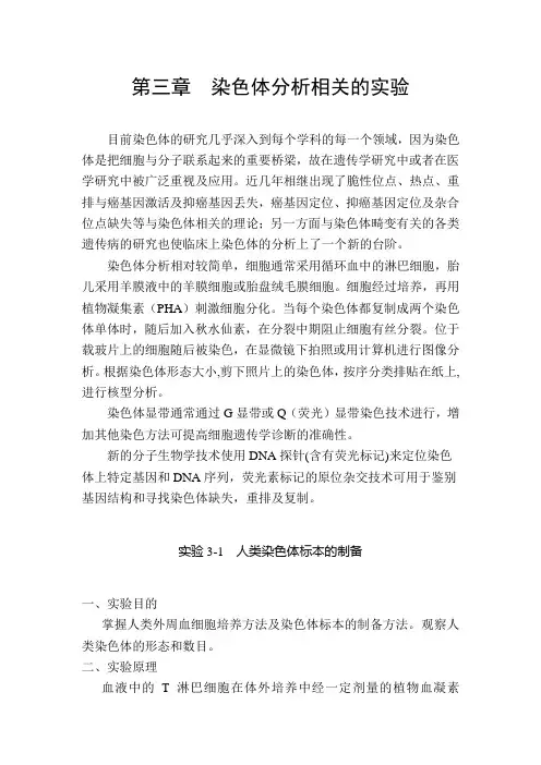 染色体分析相关的实验