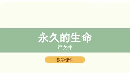 《永久的生命》公开课课件