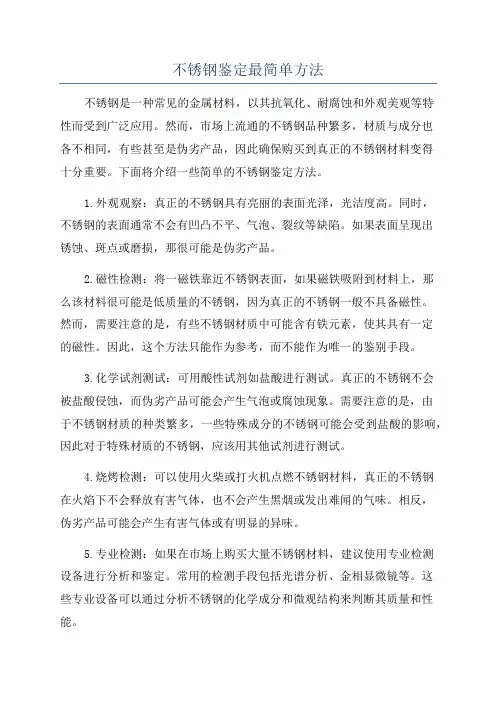 不锈钢鉴定最简单方法