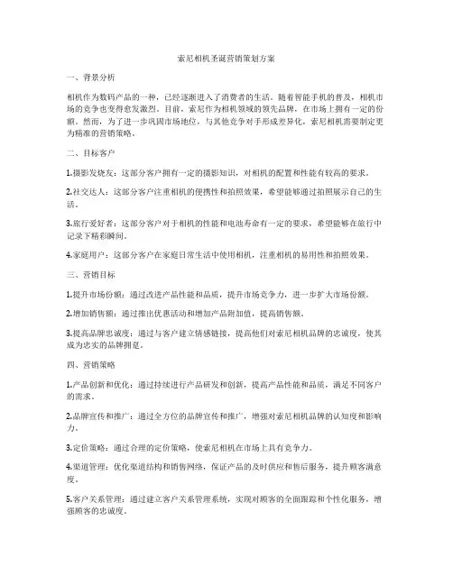 索尼相机圣诞营销策划方案