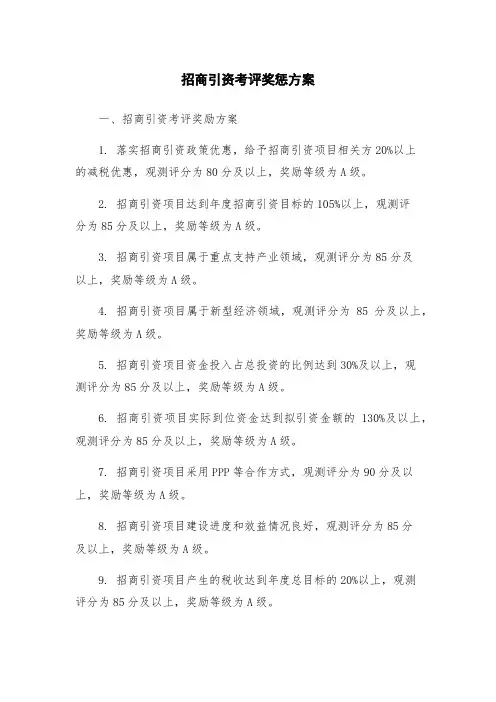 招商引资考评奖惩方案