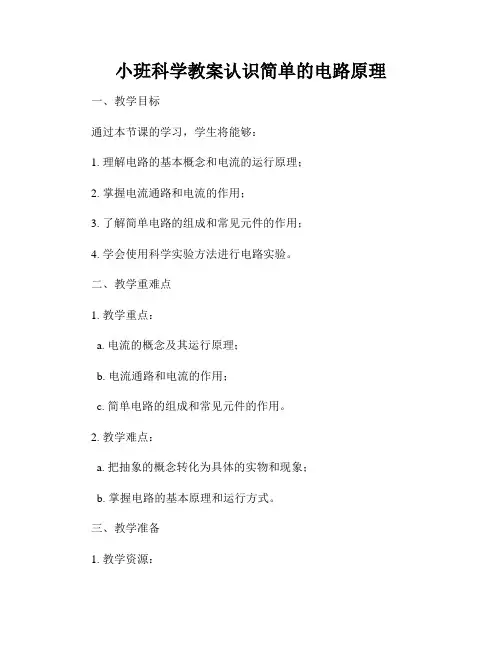 小班科学教案认识简单的电路原理