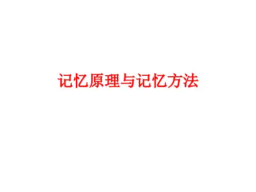 记忆原理与方法PPT课件