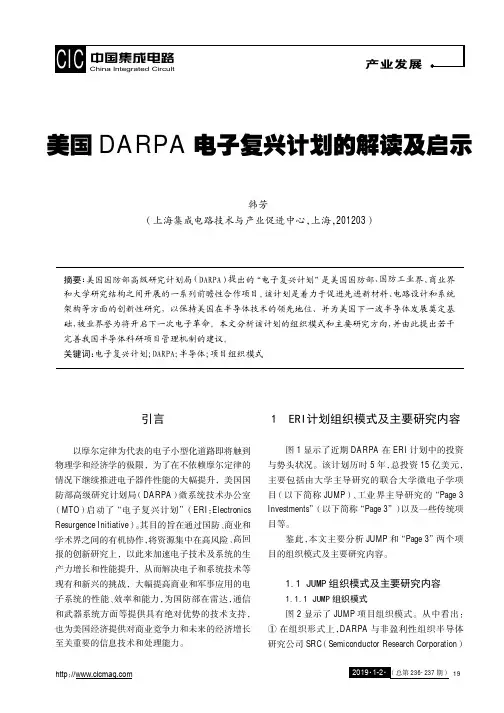 美国DARPA电子复兴计划的解读及启示