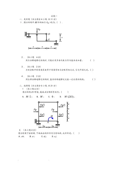 结构力学经典试题