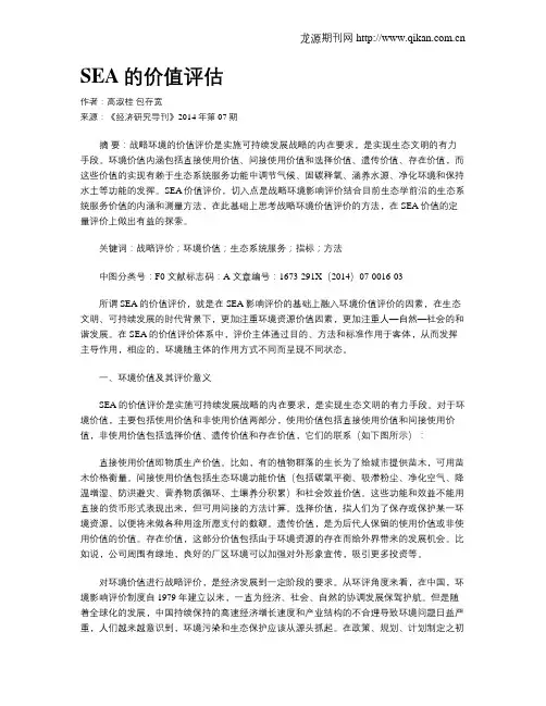 SEA的价值评估
