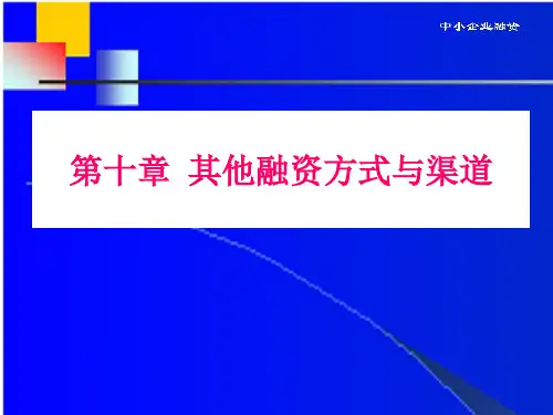 中小企业融资课件及参考答案第11章 其他融资方式和渠道精品文档