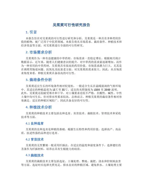 吴茱萸可行性研究报告