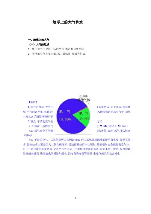 国考之地球上的大气和水总结与解析